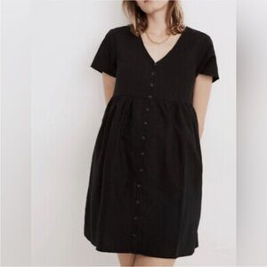 Madewell Black Linen Dress